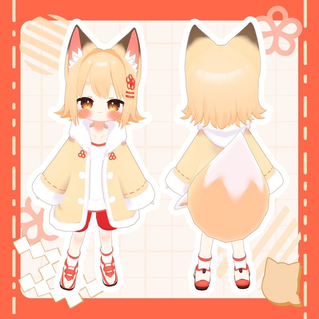 きなこさま 専用 オリジナル3Dモデル 「きなこ」 -Kinako- ver.4.01【Quest対応済